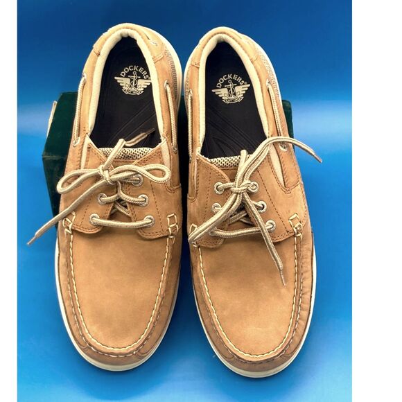 Dockers Beacon Boat shoes Camel Tan suede leather upper 10W Men's pre-owned EUC - Picture 1 of 4